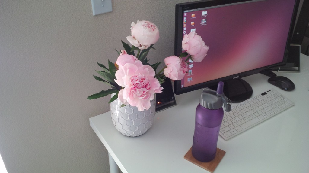 pink peonies